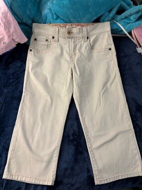 Levi's Beige Capri Jeans with Pink Patterned Waistband